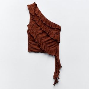 Zara Medium Pleated Asymmetric Top NWT